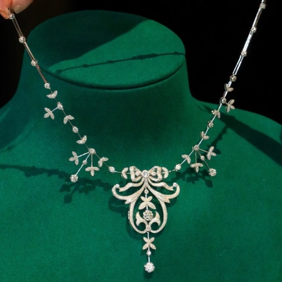 14k Gold 2.15 Ct Natural H Diamond Necklace