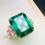 14k Gold 26.5 Ct Natural Tourmaline & Diamond Ring
