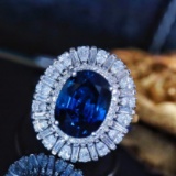 14k Gold 3.5 Ctw Natural Sapphire & Diamond Ring/pendant