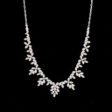 14k Gold 4 Ct Natural H Diamond Necklace