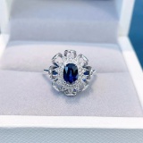 14k Gold 1.19 Ctw Natural Sapphire & Diamond Ring