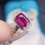 14k Gold 1.58 Ctw Natural Tourmaline & Diamond Ring