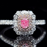 14k Gold 0.62 Ctw Natural Pink Diamond & Diamond Ring/pendant