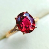 14k Gold 2.24 Ctw Natural Tourmaline & Diamond Ring