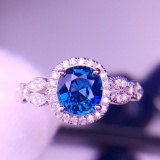 14k Gold 1.19 Ct Natural Sapphire & Diamond Ring