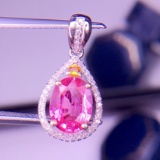 14k Gold 1.1 Ct Natural Sapphire & Diamond Pendant