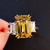 14k Gold 3.51 Ctw Natural Chrysoberyl & Diamond Ring