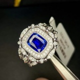 14k Gold 2.71 Ctw Natural Sapphire & Diamond Ring