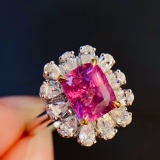 14k Gold 3.36 Ctw Natural Sapphire & Diamond Ring