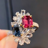 14k Gold 2.93 Ctw Natural Spinel & Diamond Ring