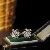14k Gold 0.18 Ct Natural H Diamond Earrings