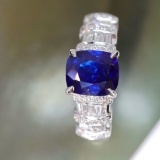 14k Gold 1.82 Ctw Natural Sapphire & Diamond Ring