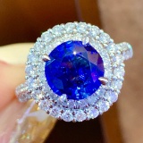 14k Gold 3.27 Ctw Natural Sapphire & Diamond Ring/pendant