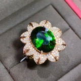 14k Gold 8.25 Ct Natural Tourmaline & Diamond Ring