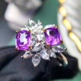 14k Gold 2.47 Ctw Natural Sapphire & Sapphire Ring