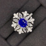 14k Gold 2.40 Ctw Natural Sapphire & Diamond Ring