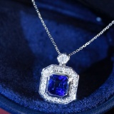 14k Gold 1.15 Ctw Natural Sapphire & Diamond Necklace