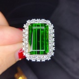 14k Gold 16.93 Ctw Natural Tourmaline & Diamond Ring