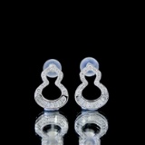 14k Gold 0.38 Ct Natural H Diamond Earrings