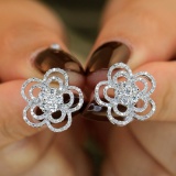14k Gold 1.2 Ct Natural H Diamond Earrings