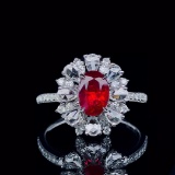 14k Gold 1.67 Ctw Natural Ruby & Diamond Ring/pendant