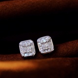 14k Gold 0.5 Ct Natural H Diamond Earrings