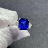 14k Gold 3.94 Ctw Natural Sapphire & Diamond Ring