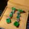14k Gold 11.55 Ctw Vivid Green Natural Emerald & Diamond Earrings