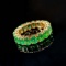 14k Gold 4.59 Ct Vivid Green Natural Emerald Ring