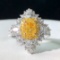 14k Gold 2.24 Ctw Natural Yellow Diamond & Diamond Ring/pendant