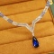 14k Gold 4.67 Ctw Natural Sapphire & Diamond Necklace