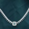 14k Gold 12.40 Ctw Natural Blue Diamond & Diamond Necklace