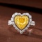14k Gold 2.17 Ctw Natural Yellow Diamond & Diamond Ring