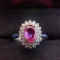 14k Gold 2.32 Ctw Natural Padparadscha Sapphire & Diamond Ring/pendant