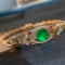 14k Gold 3.89 Ctw Vivid Green Natural Emerald & Diamond Bracelet