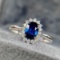 14k Gold 1.17 Ctw Natural Sapphire & Diamond Ring