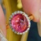 14k Gold 4.02 Ctw Natural Tourmaline & Diamond Ring
