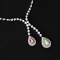 14k Gold 1.72 Ctw Natural Green Diamond & Pink Diamond Necklace