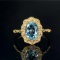 14k Gold 1.8 Ct Natural Aquamarine & Diamond Ring