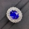 14k Gold 10.39 Ctw Vivid Blue Natural Tanzanite & Diamond Ring/pendant