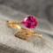 14k Gold 1.18 Ctw Natural Ruby & Diamond Ring