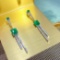 14k Gold 3.86 Ctw Vivid Green Natural Emerald & Diamond Earrings