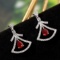 14k Gold 0.76 Ctw Vivid Red Natural Ruby & Diamond Earrings