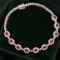 14k Gold 3.65 Ctw Vivid Red Natural Ruby & Diamond Bracelet