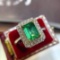 14k Gold 1.86 Ctw Intense Green Natural Emerald & Diamond Ring