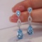 14k Gold 3.92 Ctw Natural Aquamarine & Diamond Earrings