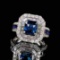 14k Gold 2.92 Ctw Natural Sapphire & Diamond Ring