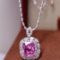 14k Gold 2.20 Ctw Natural Padparadscha Sapphire & Diamond Pendant