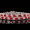 14k Gold 17.35 Ctw Natural Ruby & Diamond Bracelet