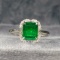 14k Gold 2.08 Ctw Natural Emerald & Diamond Ring